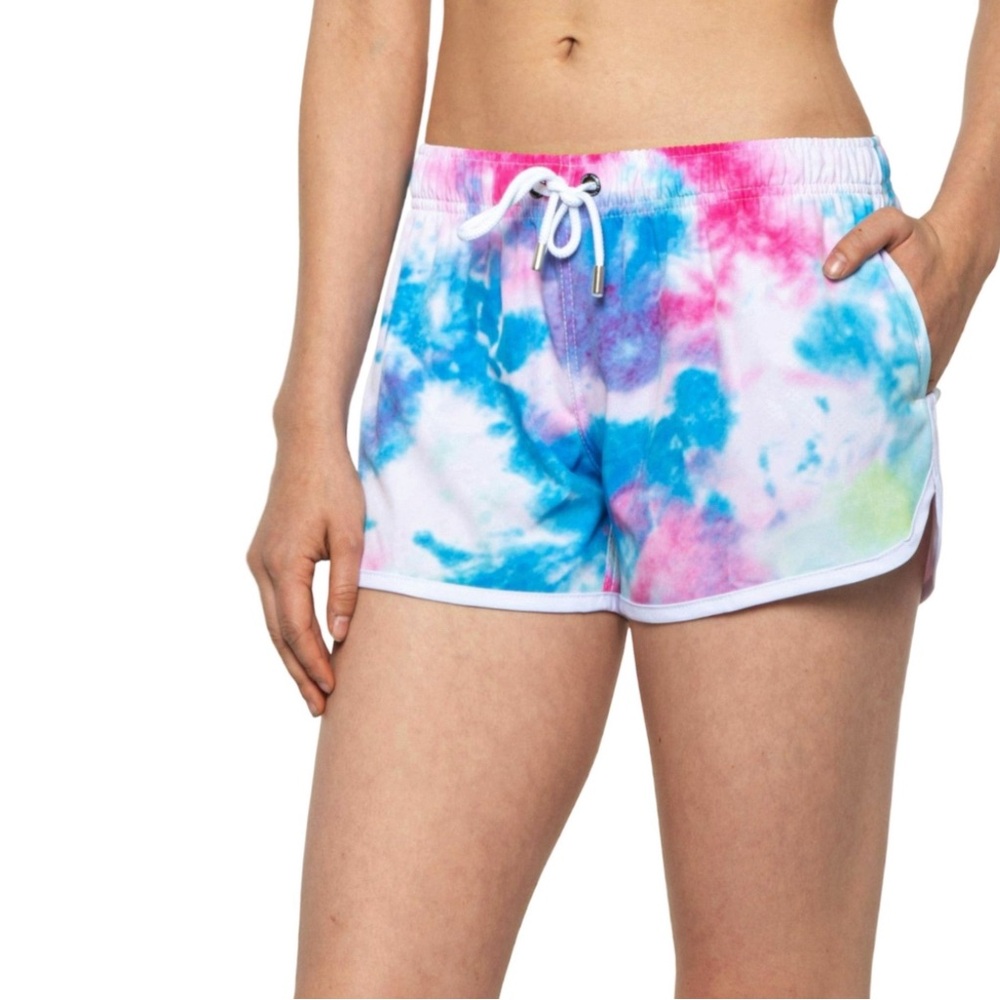 Franks Women's Tie Dye Print Lightweight Fast-Drying Boarding Swim Shorts size L